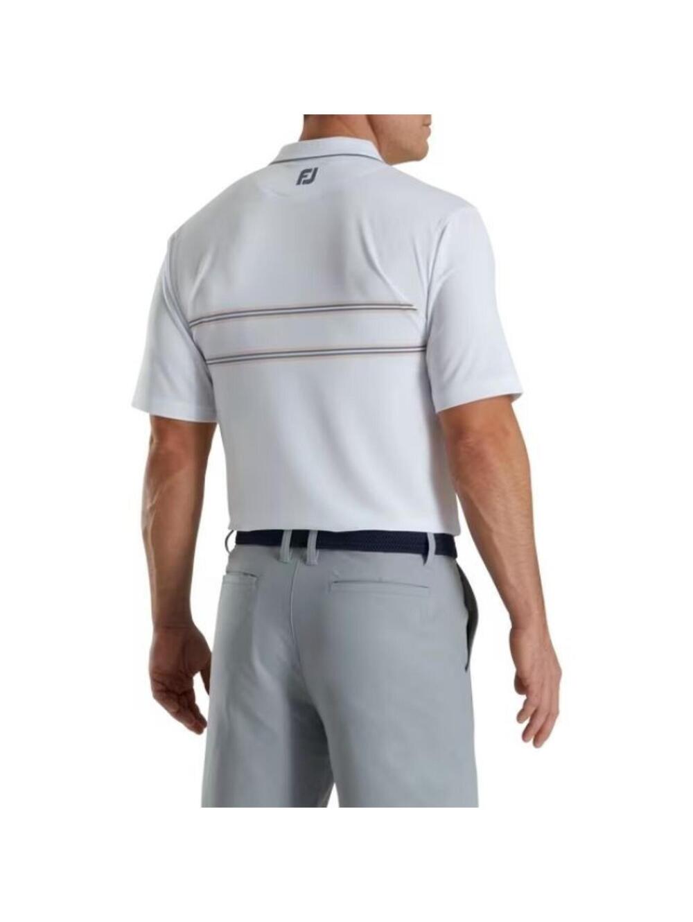 NEW FootJoy Double Band Lisle Knit Collar Polo Shirt Men SMALL White NWT